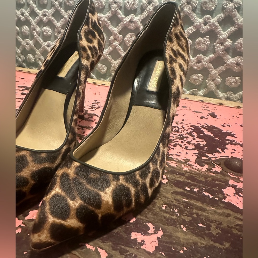 MICHAEL KORS Leopard pony hair Stiletto Heels Sz 8.5 - Picture 10 of 10